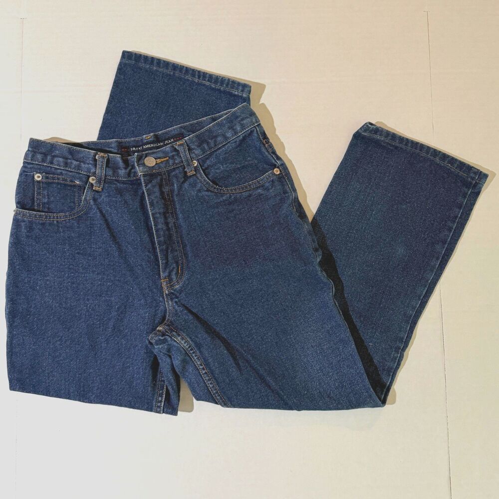 Bill Blass, Vintage Dark Wash Straight Leg Jeans, 4P Ankle Length Denim